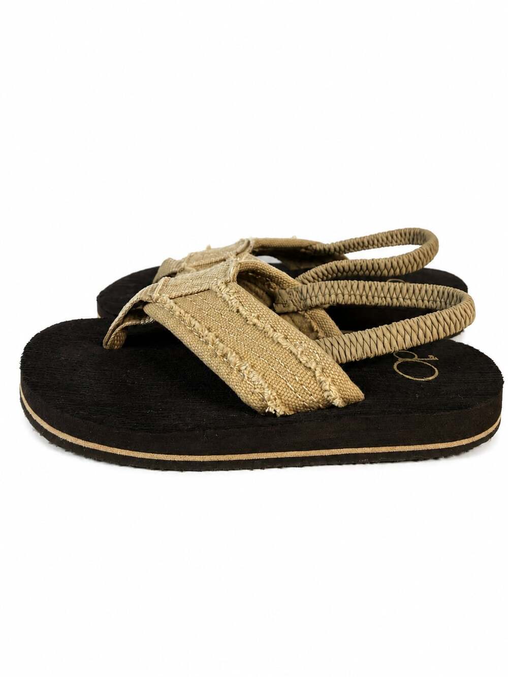 OP Toddler Boys Size 9-10 Canvas Strap Flip Flop Sandals with Ankle Strap